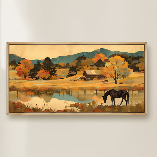 Autumn Horse at the Lake