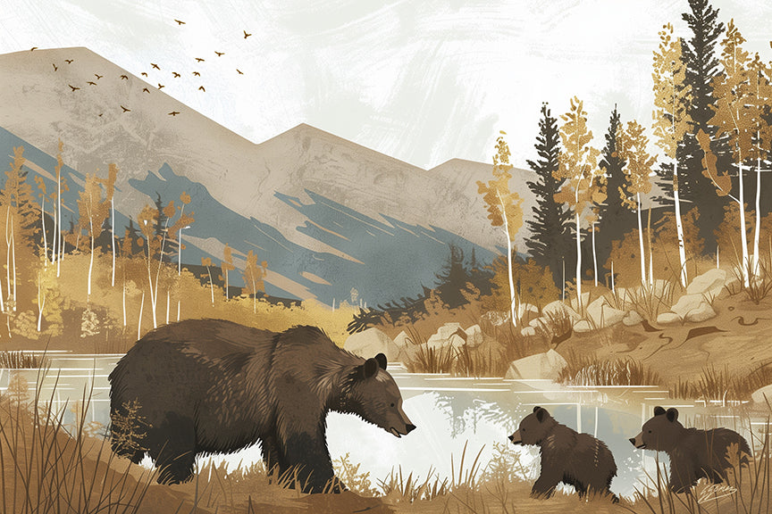 Bear Family by the Lake