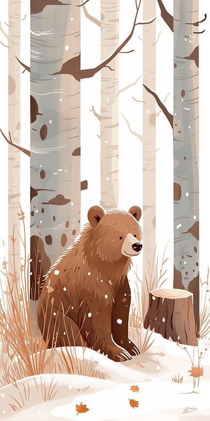 Bear Among the Winter Trees